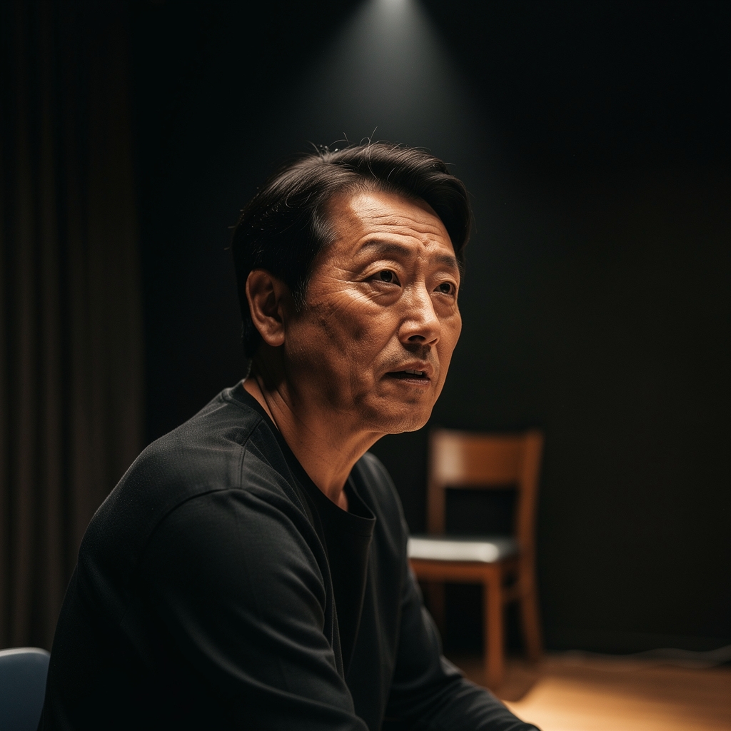 연습실에서 장면을 관찰하는 한재윤 디렉터
